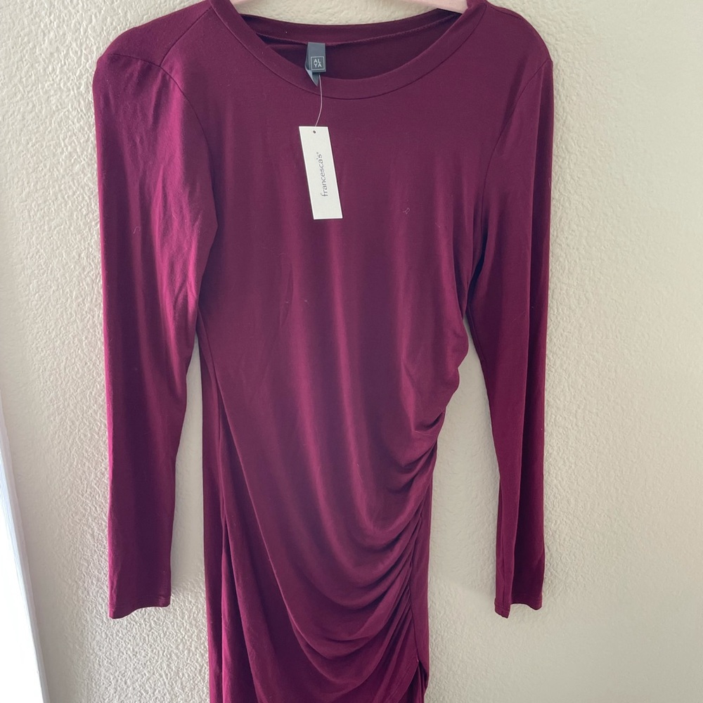 New Francescas size small ruched bodycon dress